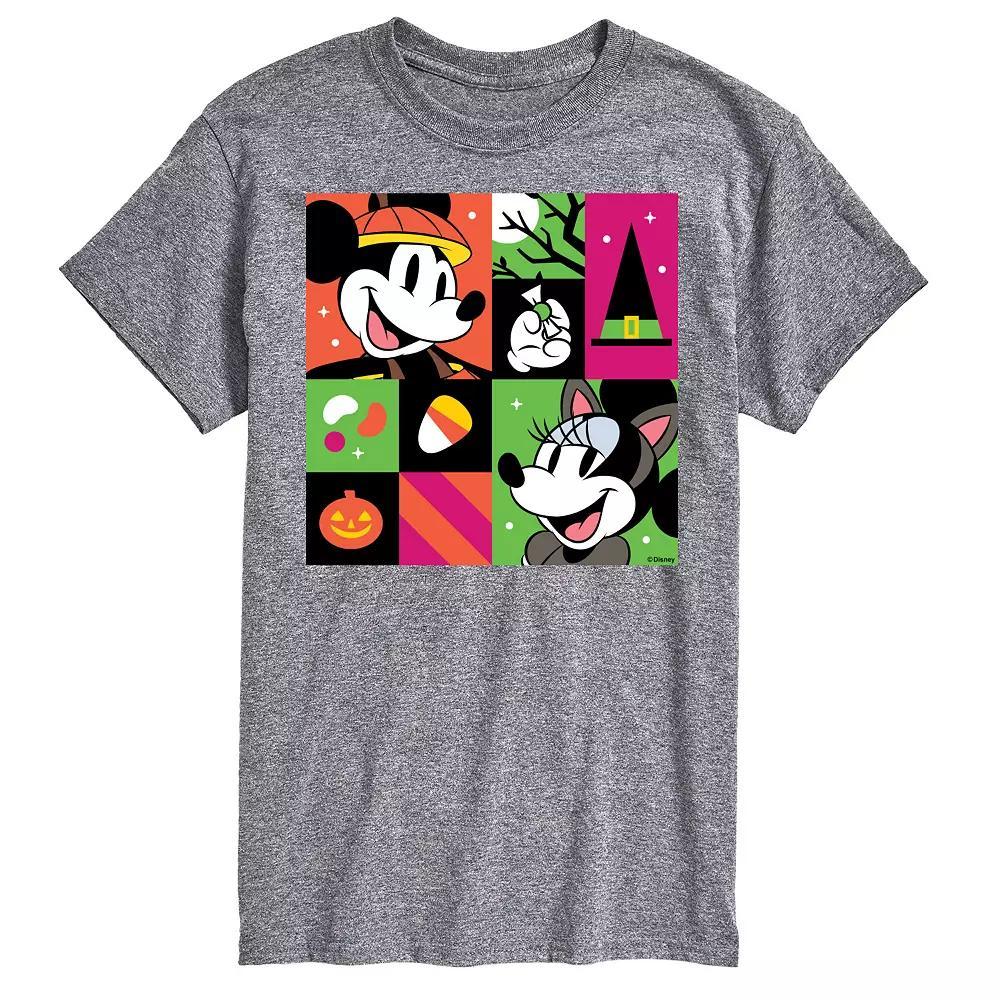 Disneys Mickey Mouse & Friends Big & Tall Trick Or Treat Grid Graphic Tee, Mens Product Image