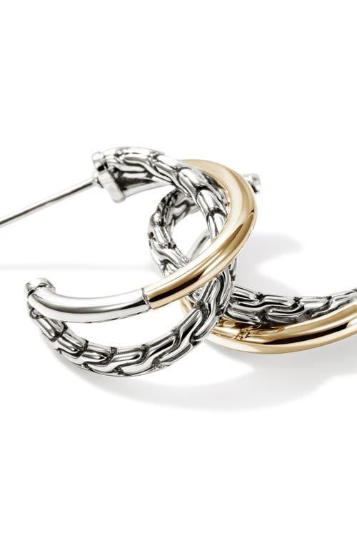 JOHN HARDY 14k Yellow Gold & Sterling Silver Jh Essentials Crossover Earrings In Silver/gold Product Image