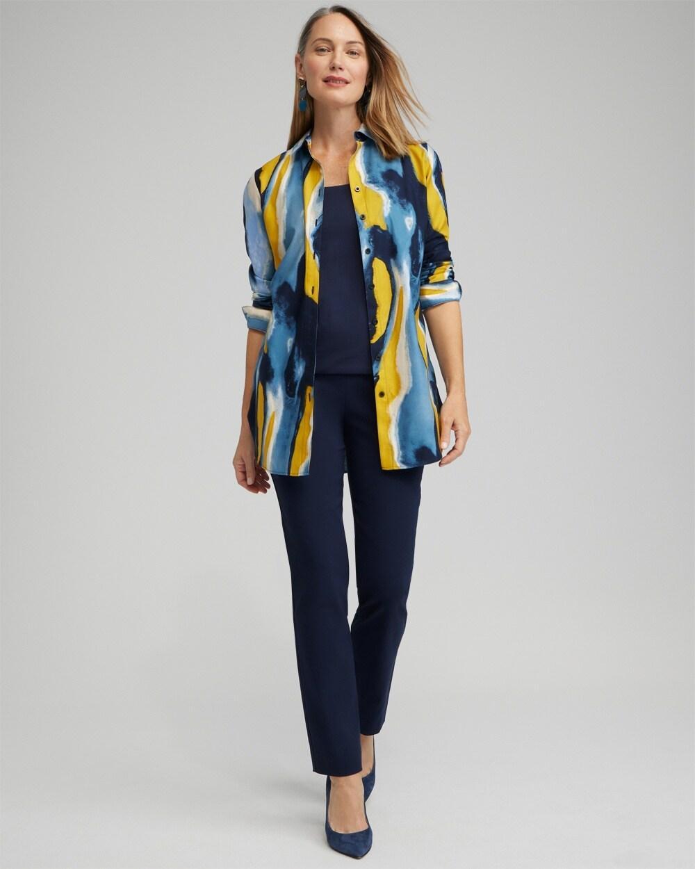 No Iron™ Stretch Swirl Print Tunic Product Image