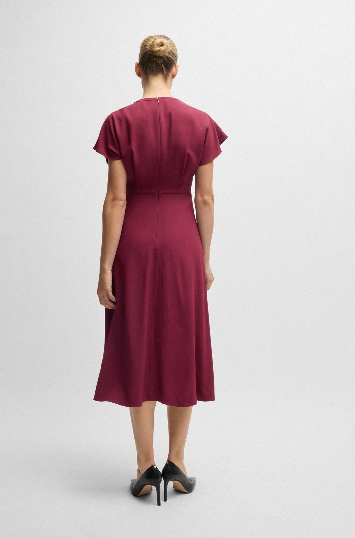 Keyhole-neckline dress with plissé insert Product Image