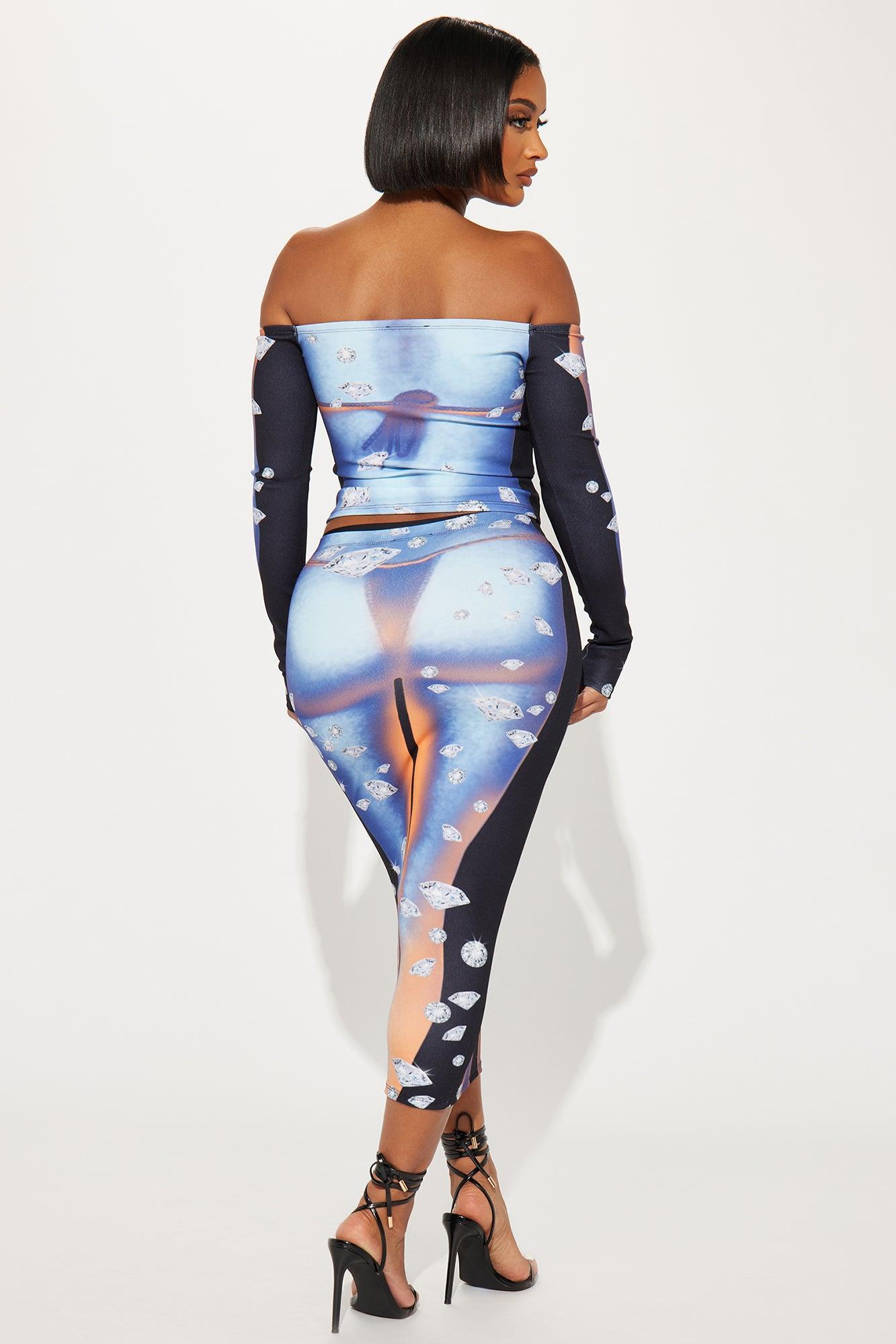 Seeing Diamonds Body Heat Skirt Set - Orange Product Image