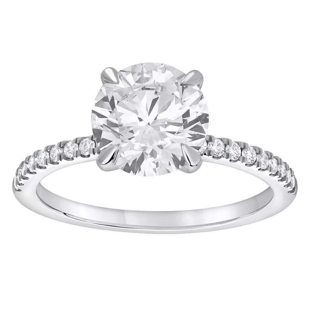 Diamond Brilliance 14k White Gold 2 1/5 Carat T.W. Lab-Grown Diamond Round Engagement Ring, Women's, Size: 9, 14k Gold Product Image