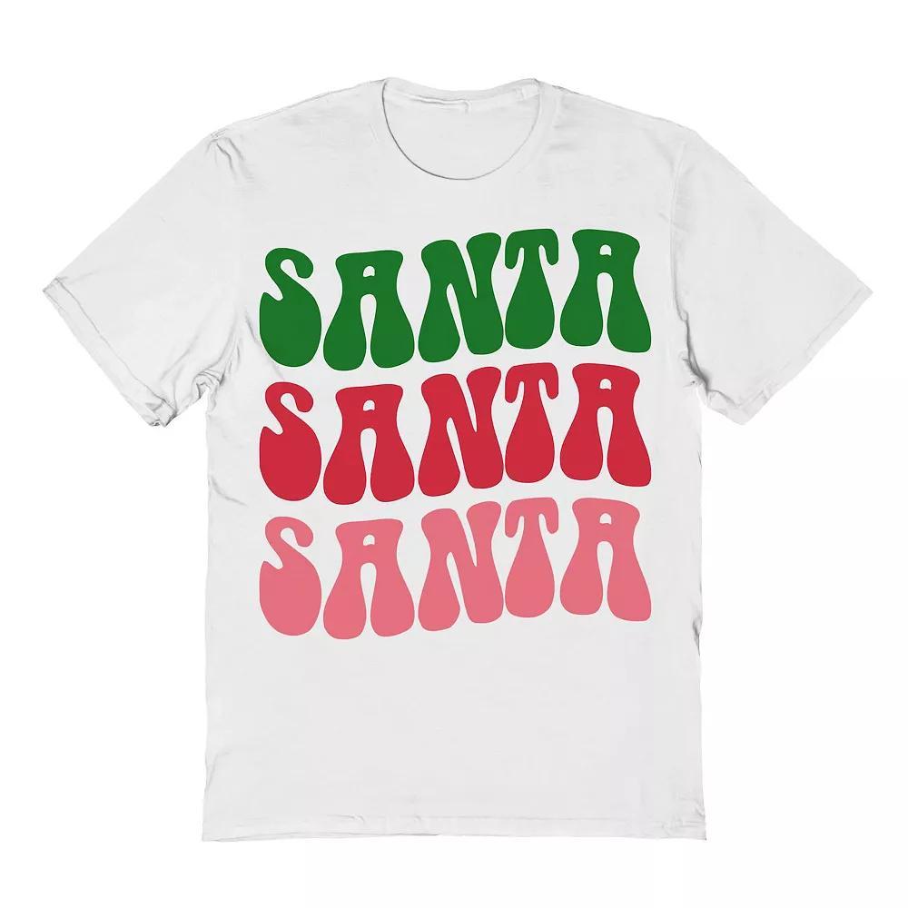 Men's Tree Santa Santa Christmas Graphic Tee, Size: Medium, White Product Image