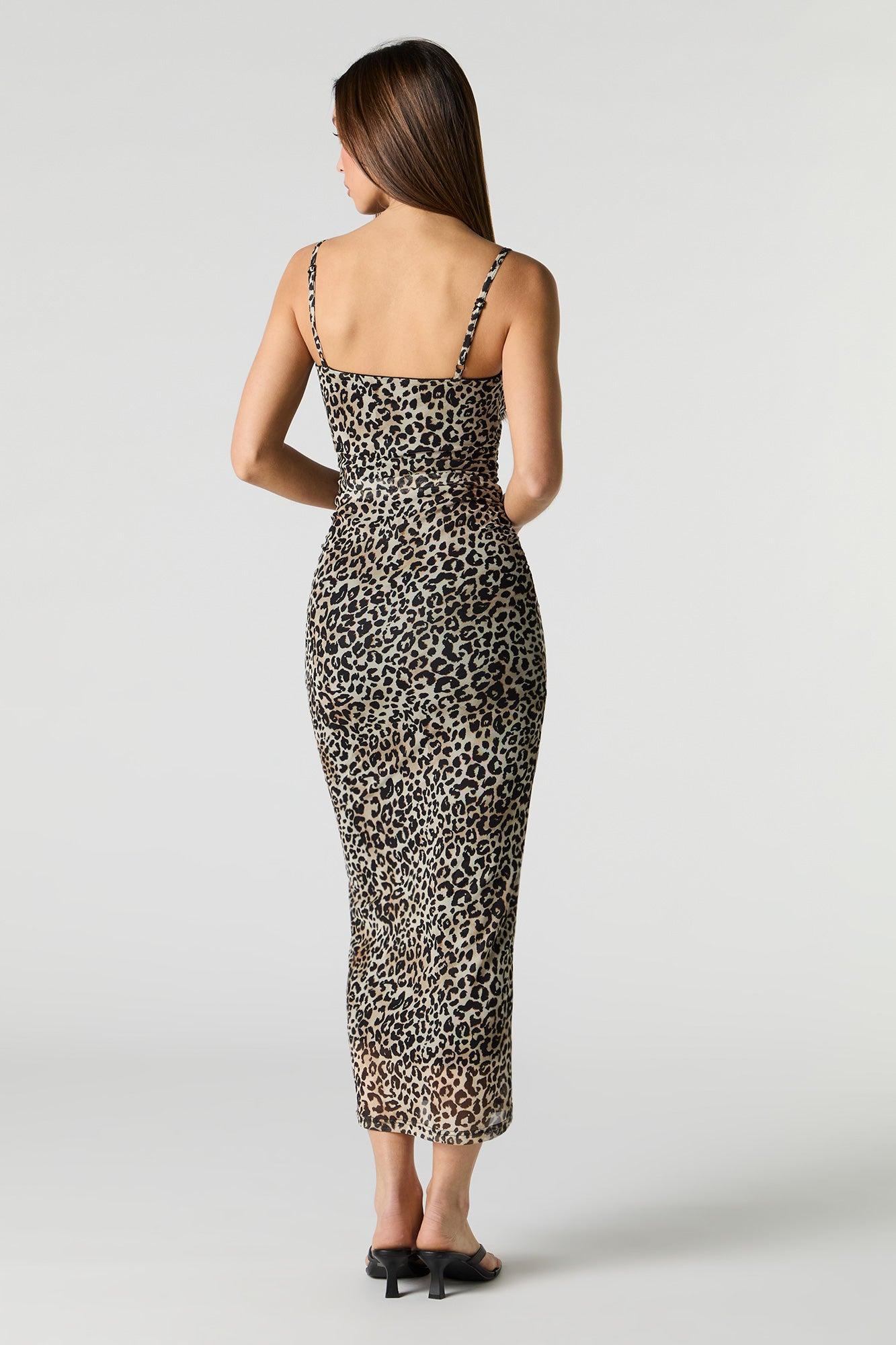 Printed Mesh Bustier Maxi Dress Female Product Image