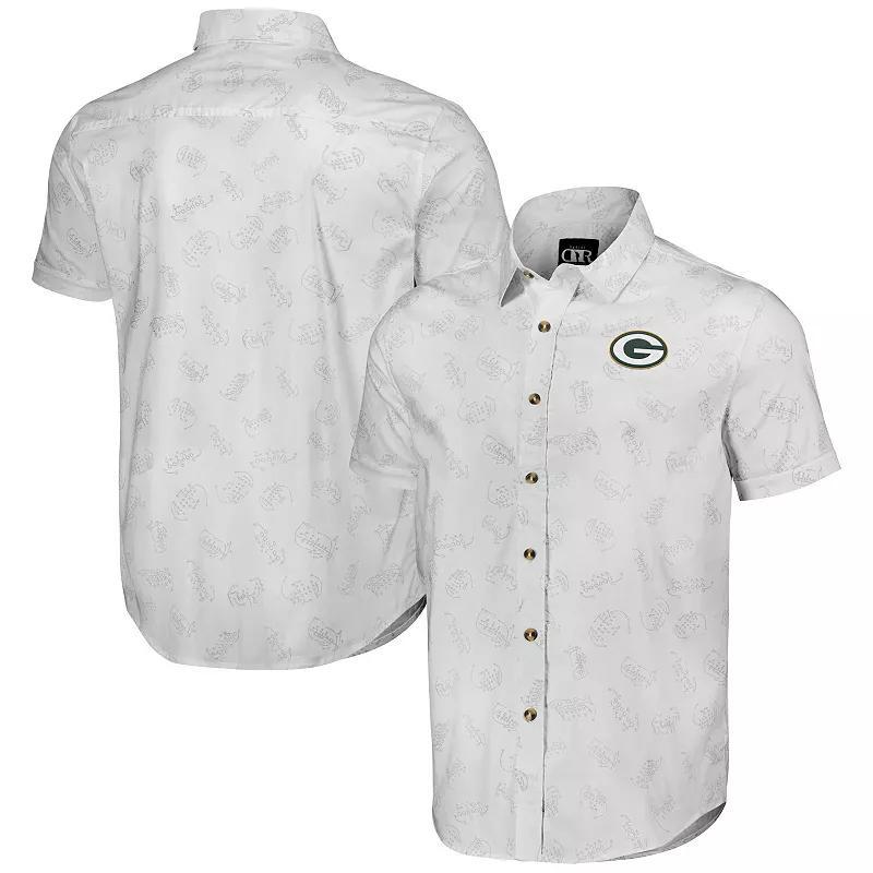 Men's NFL x Darius Rucker Collection by Fanatics White Tampa Bay Buccaneers Woven Short Sleeve Button Up Shirt, Size: Large Product Image