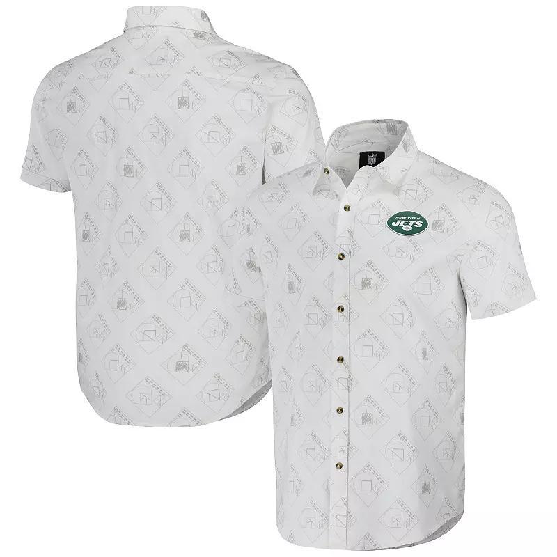 Men's NFL x Darius Rucker Collection by Fanatics White Los Angeles Chargers Woven Short Sleeve Button Up Shirt, Size: 2XL Product Image