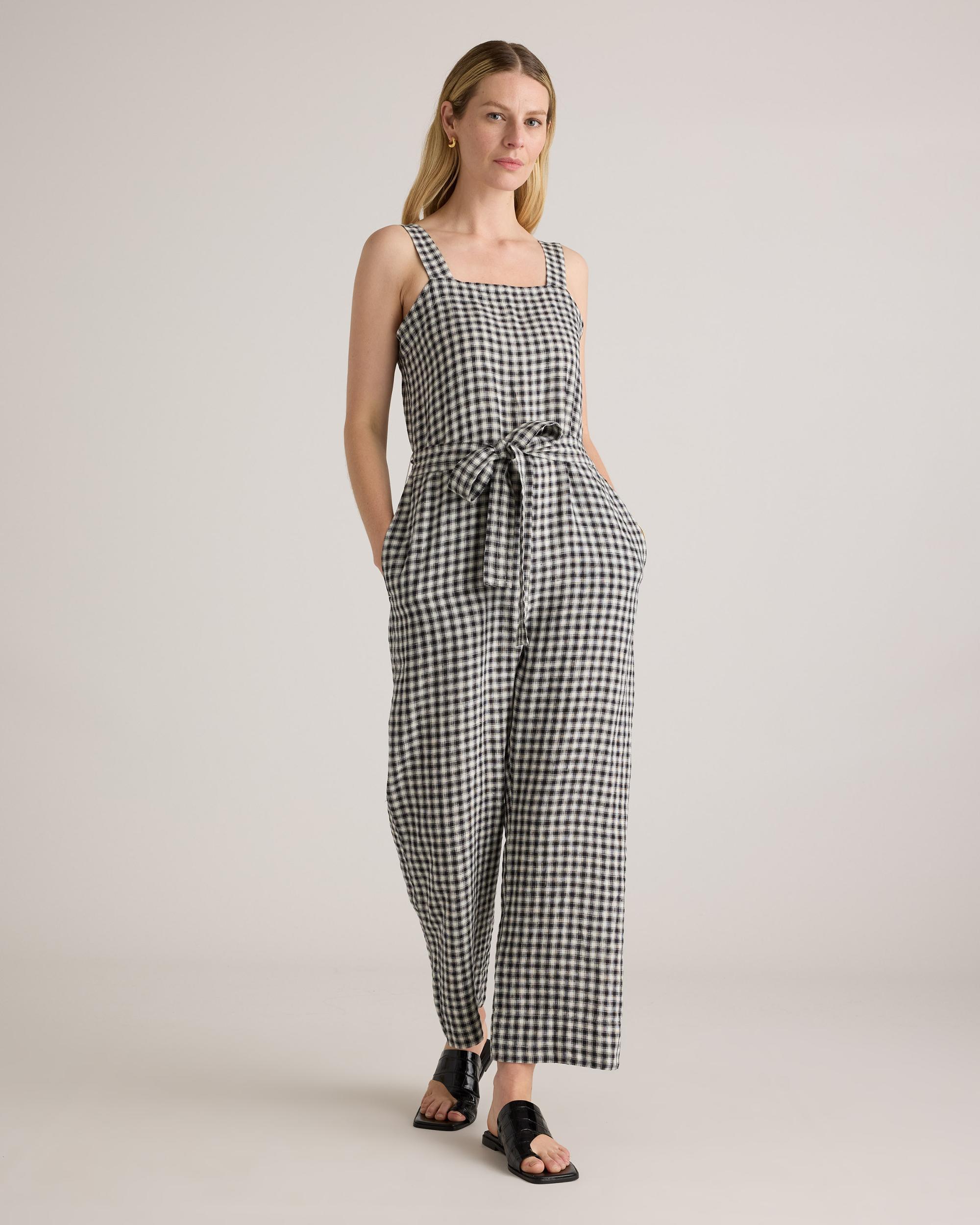 Quince | Women's 100% European Linen Square Neck Jumpsuit Product Image