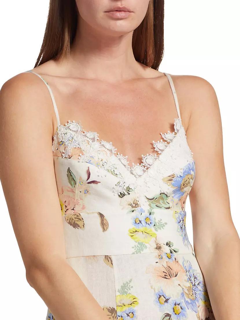 Picnic Floral Linen Midi-Dress Product Image