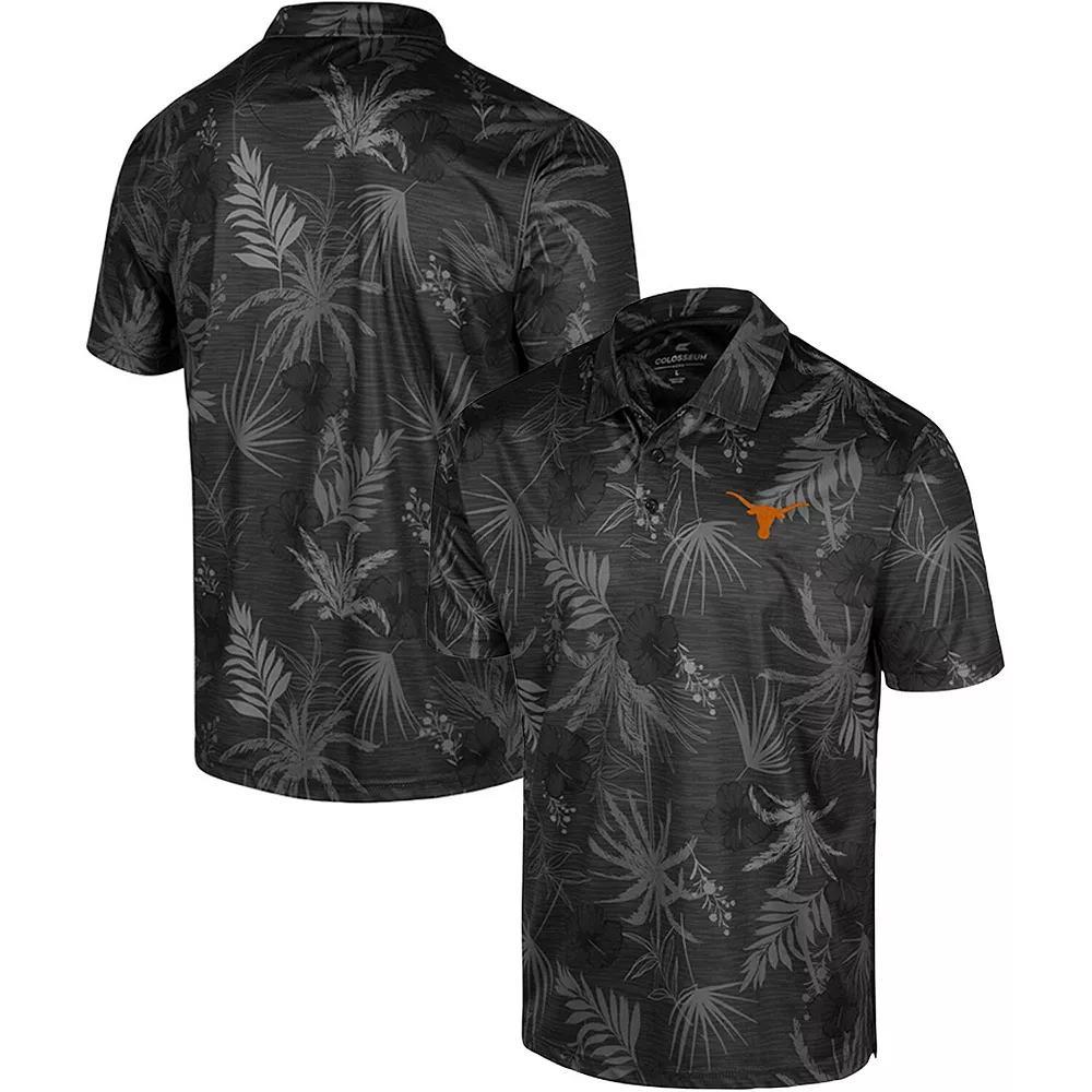 Men's Colosseum Black Texas Longhorns Big & Tall Palms Polo, Size: 3XLT Product Image