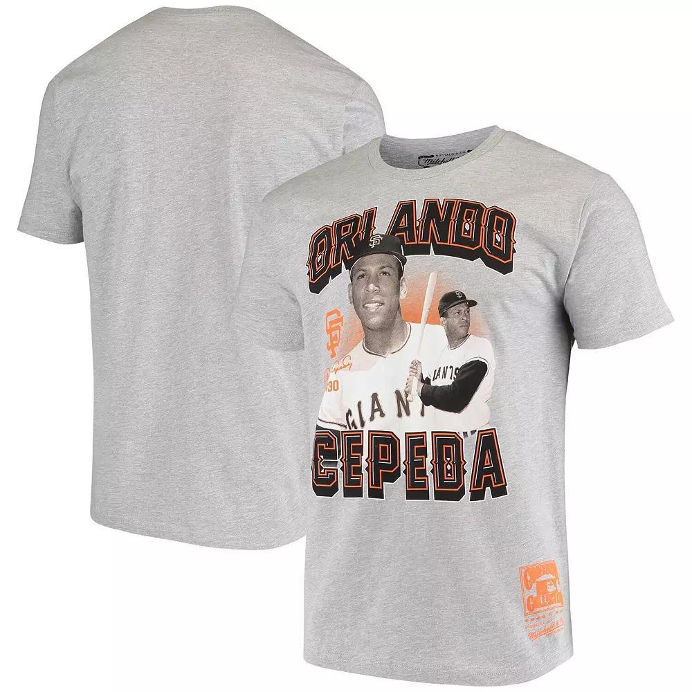 Men's Mitchell & Ness Orlando Cepeda Gray San Francisco Giants Name & Number T-Shirt, Size: Medium, Grey Product Image