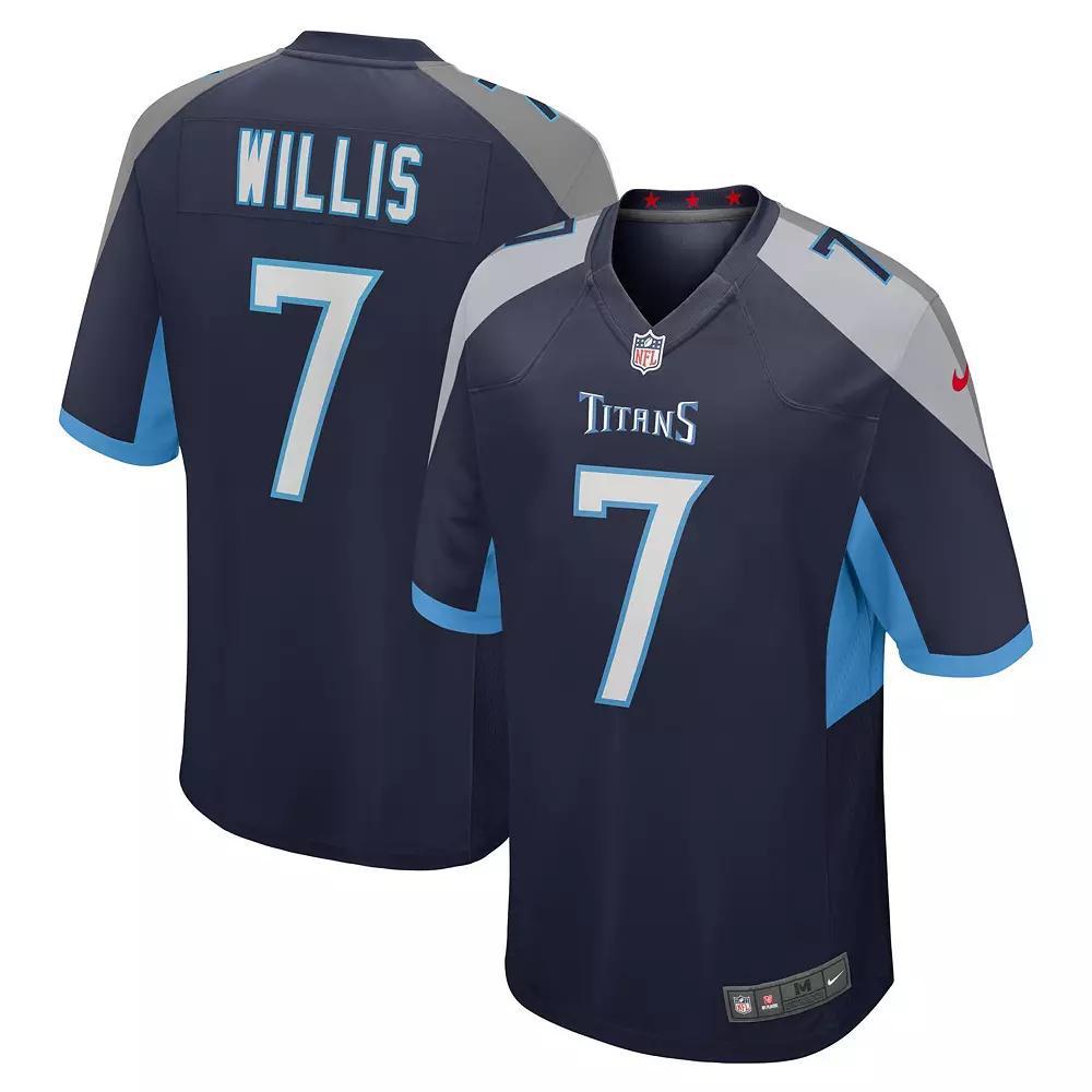 Men's Nike Malik Willis Navy Tennessee Titans 2022 NFL Draft Pick Player Game Jersey, Size: Large, Blue Product Image