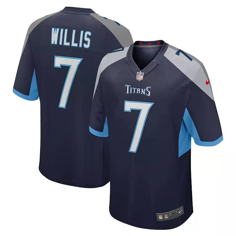 Men's Nike Malik Willis Navy Tennessee Titans 2022 NFL Draft Pick Player Game Jersey, Size: Large, Blue Product Image