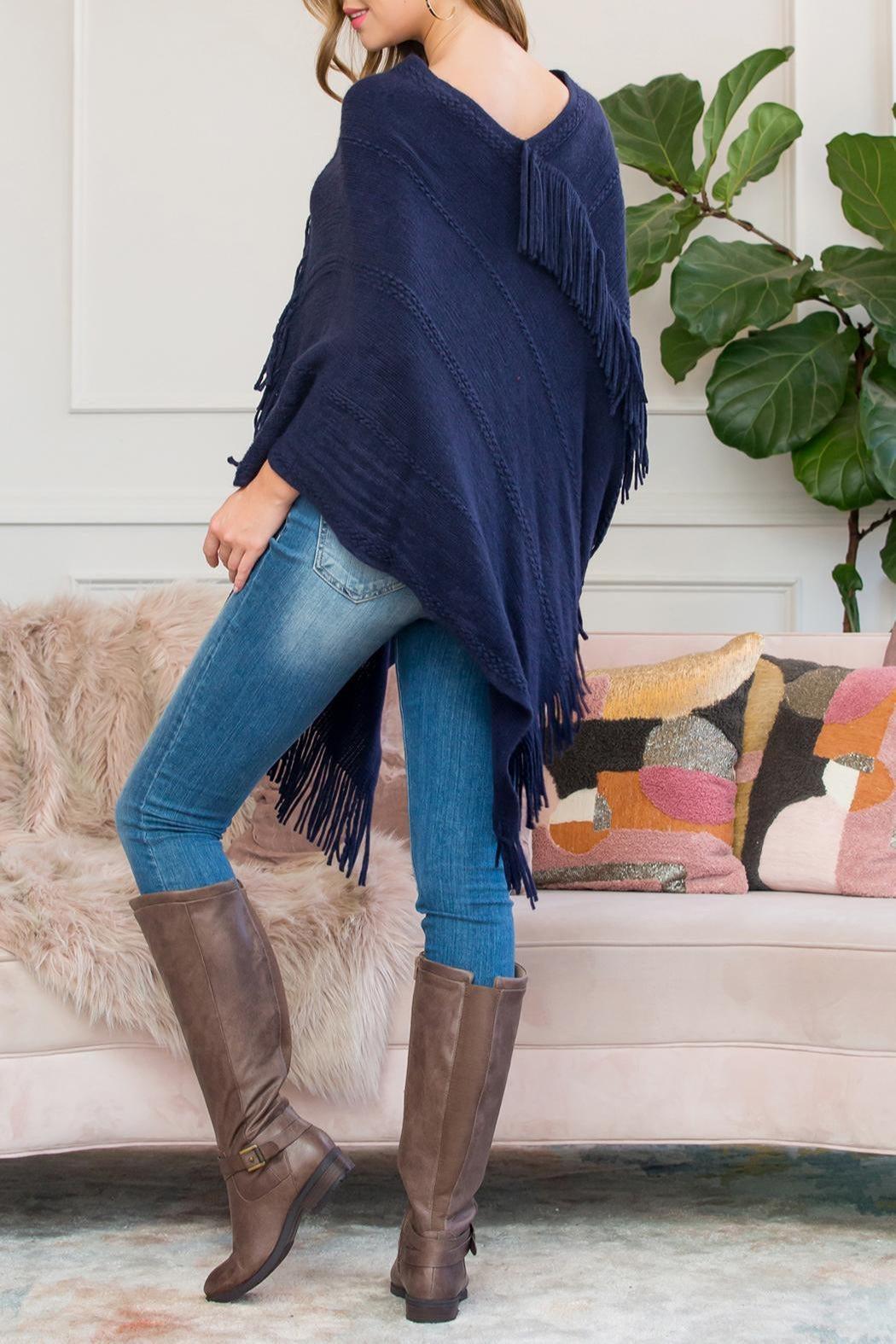 Asymmetric Fringe Poncho Product Image