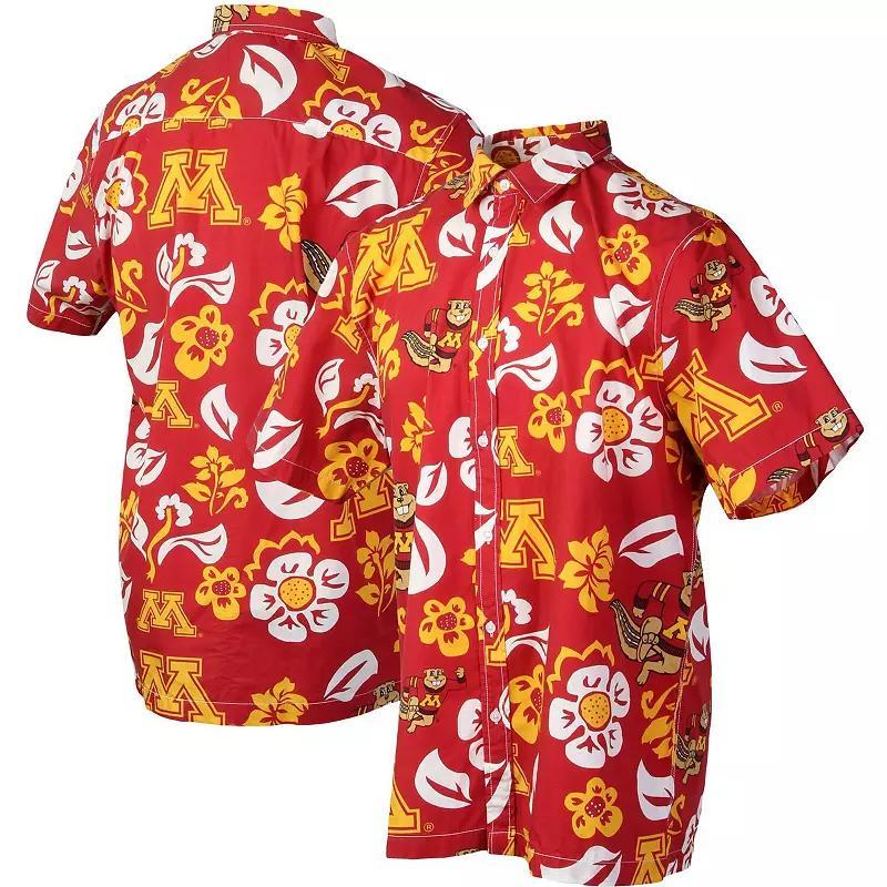 Mens Wes & Willy Maroon Minnesota Golden Gophers Floral Button-Up Shirt Product Image