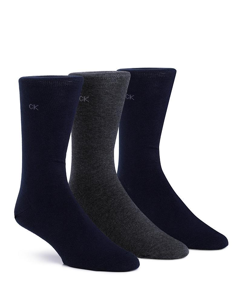 Calvin Klein Mens Combed Flat Knit Sock, Pack of 3 Product Image