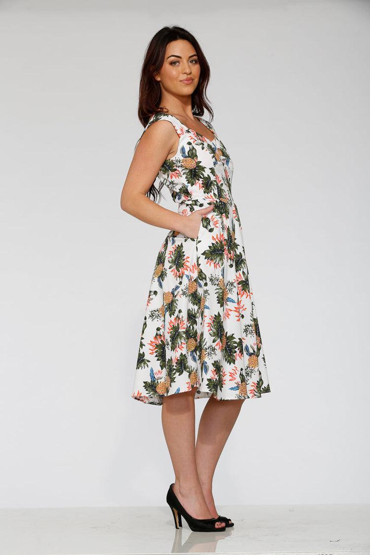 White Hawaiian Swing Dress Product Image
