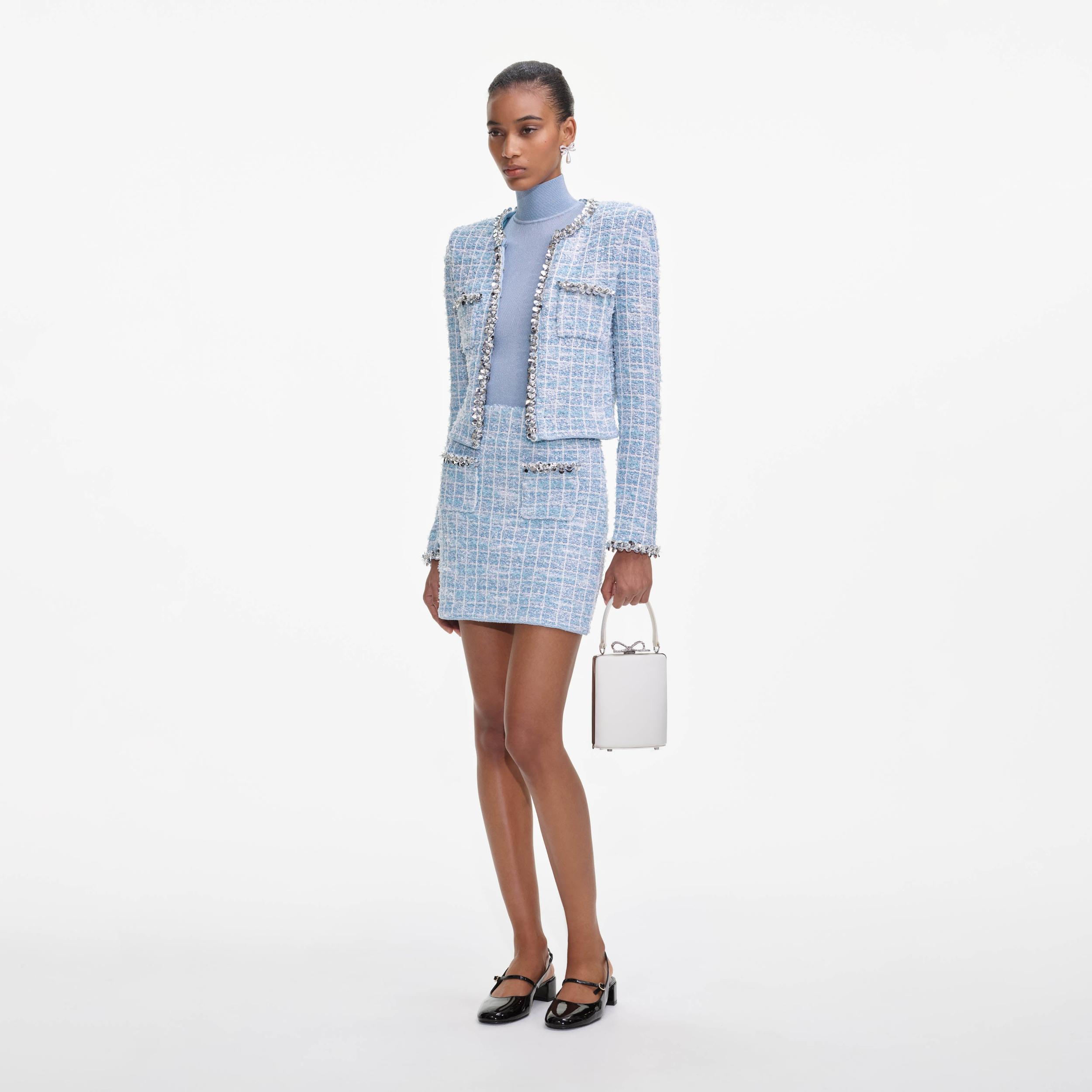 Blue Check Cardigan Product Image