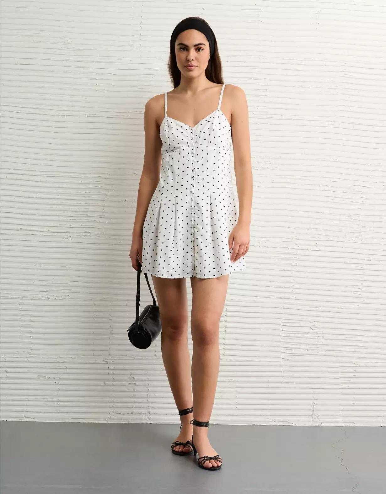 AE Sweetheart Button-Up Mini Dress Product Image