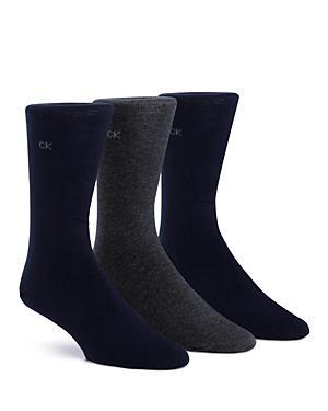 Calvin Klein Mens Combed Flat Knit Sock, Pack of 3 Product Image