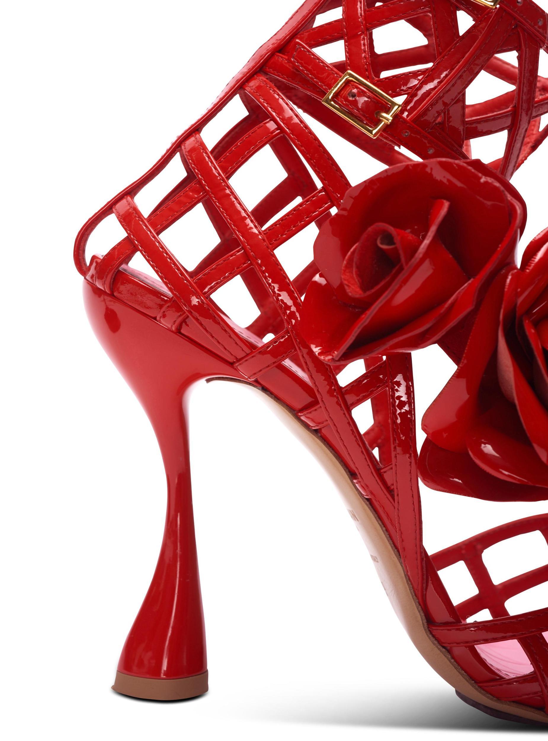 Patent leather Eden sandals with flowers Product Image