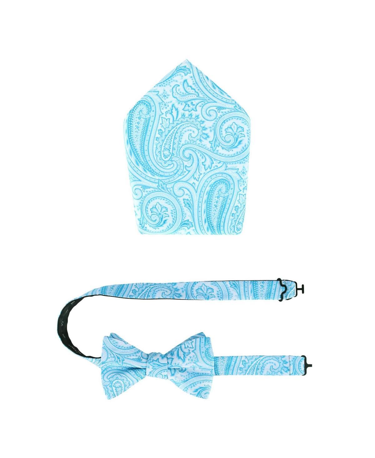 Trafalgar Mens Sobee Paisley Silk Bow Tie & Pocket Square Set Product Image