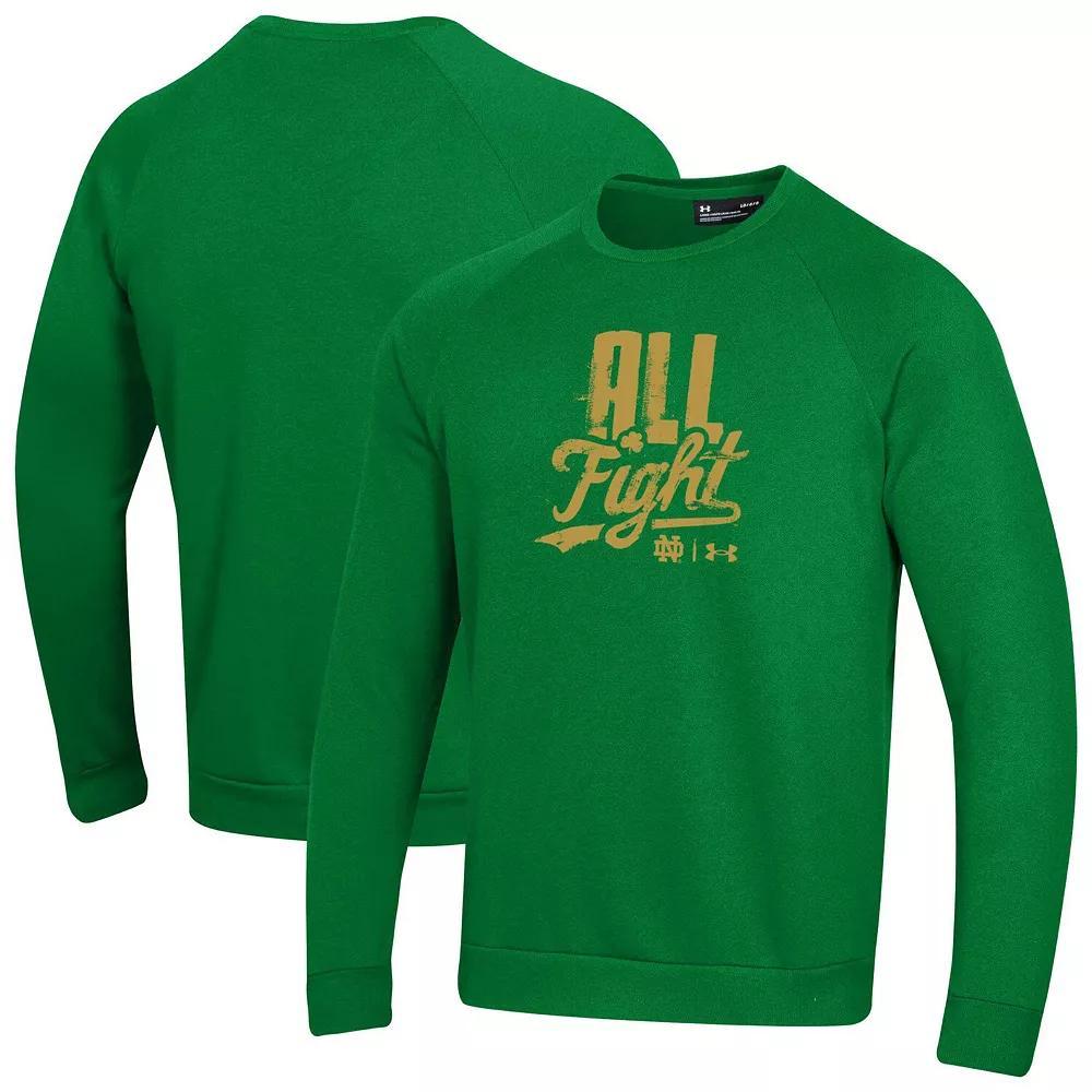 Men's Under Armour Kelly Green Notre Dame Fighting Irish 2024 Irish Wear Green All Fight Rival Fleece Pullover Sweatshirt, Size: XL Product Image
