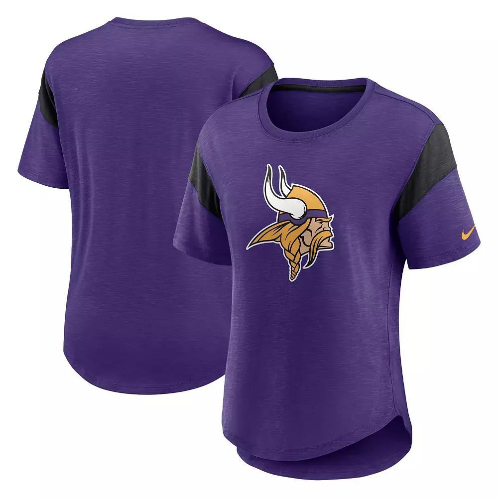 Womens Nike Heather /Heather Black Minnesota Vikings Primary Logo Slub Fashion Top Product Image