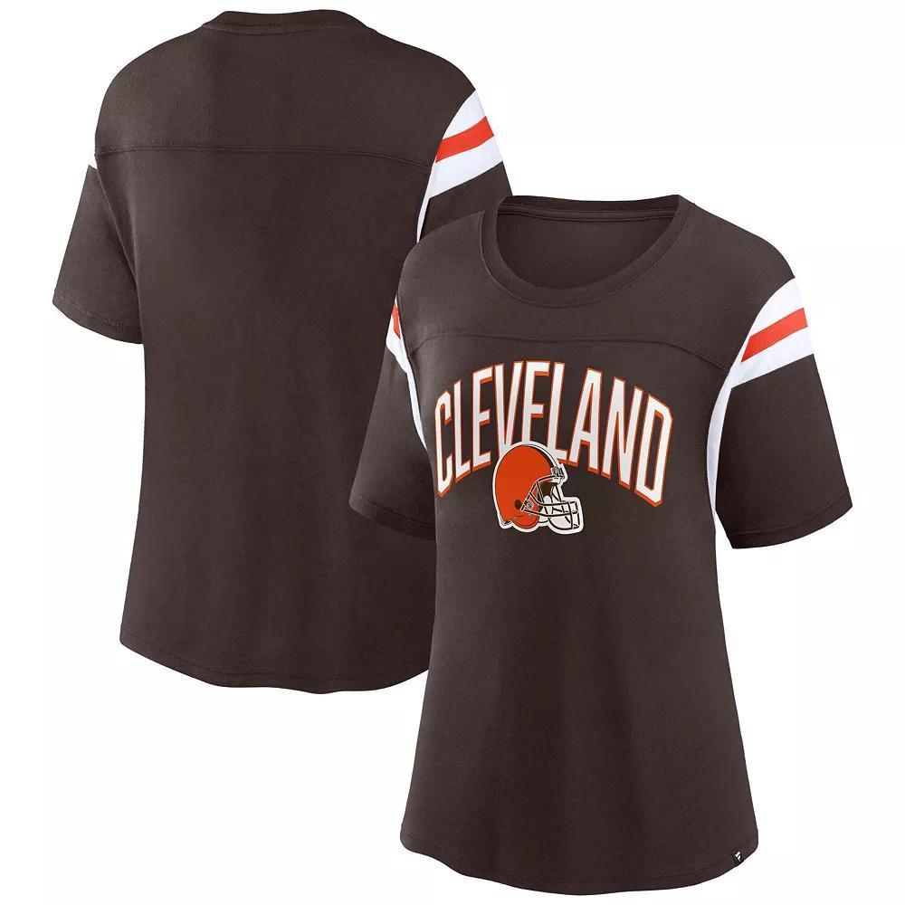 Women's Fanatics Branded Brown Cleveland Browns Earned Stripes T-Shirt, Size: XS Product Image