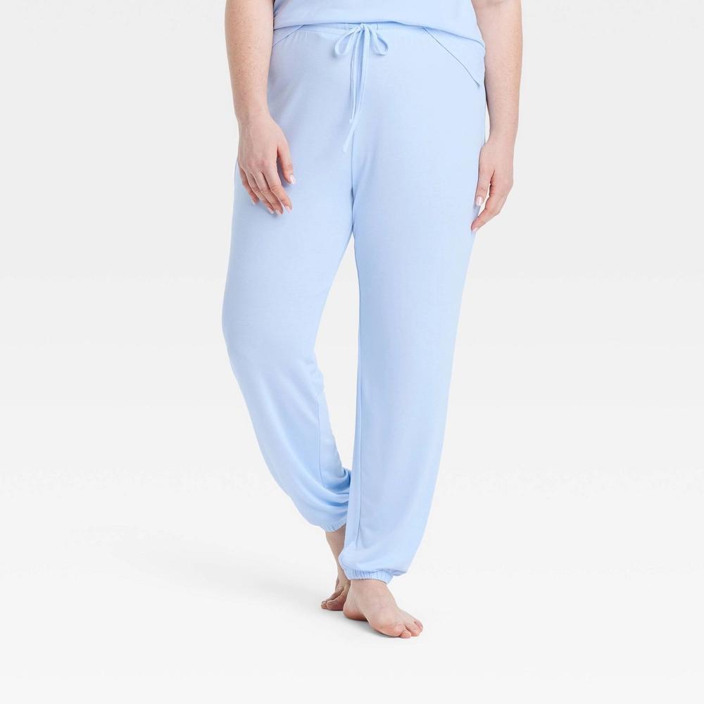 Women's Cooling Jersey Jogger Pajama Pants - Auden™ Coral L: Midweight Knit, Regular Fit, Ankle Length, Front Tie Waist Product Image