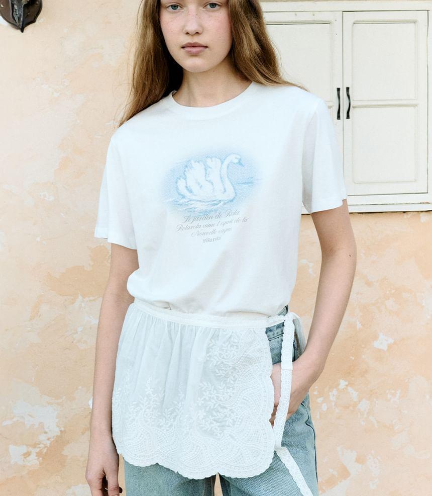 Lace Cover-Up Skirt (White) Product Image