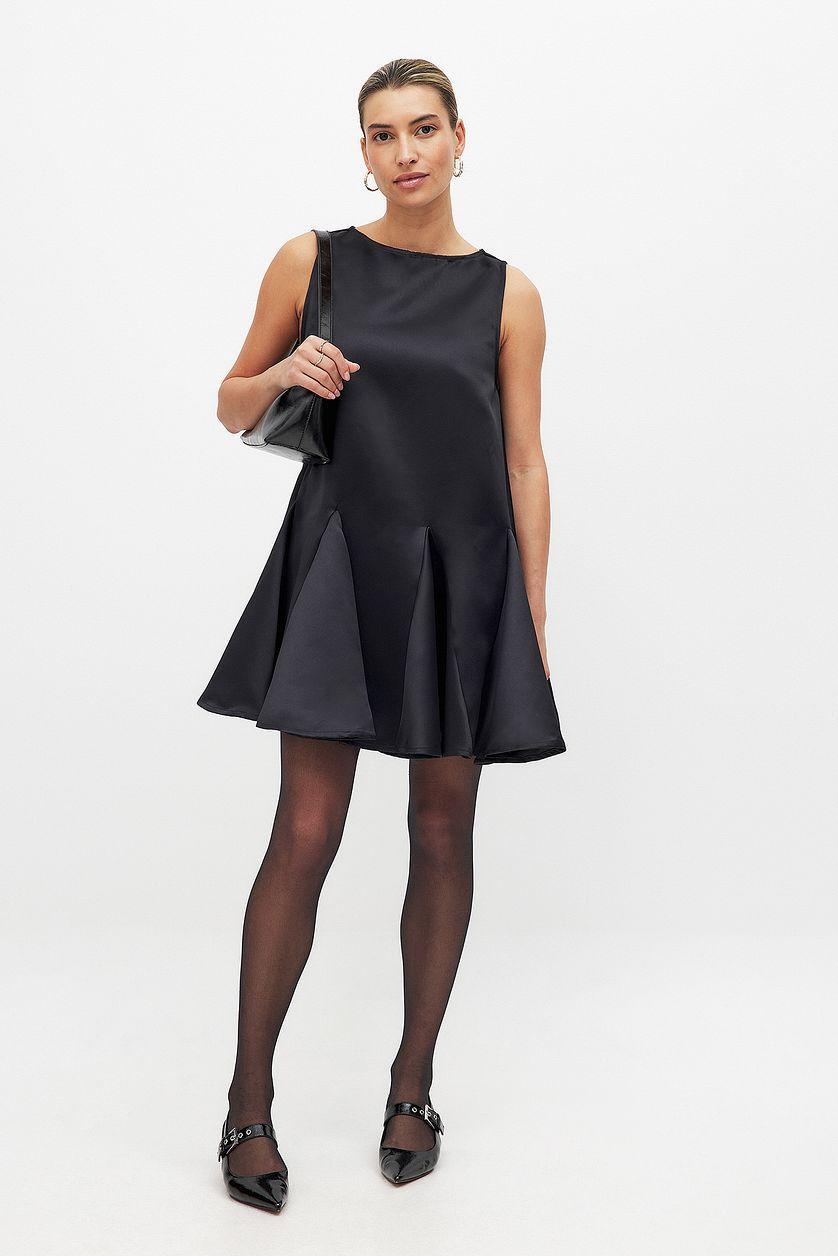 Satin Volume Mini Dress Product Image