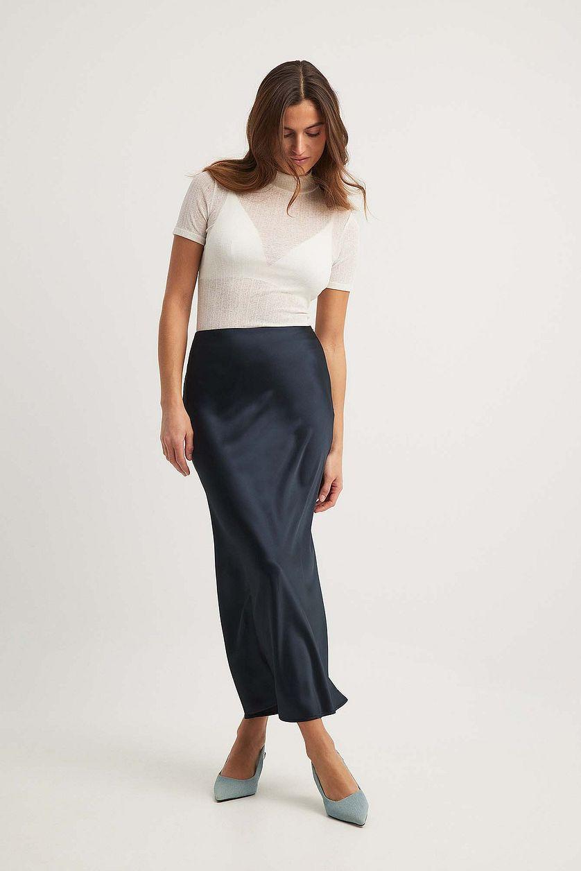Satin Midi Skirt Product Image