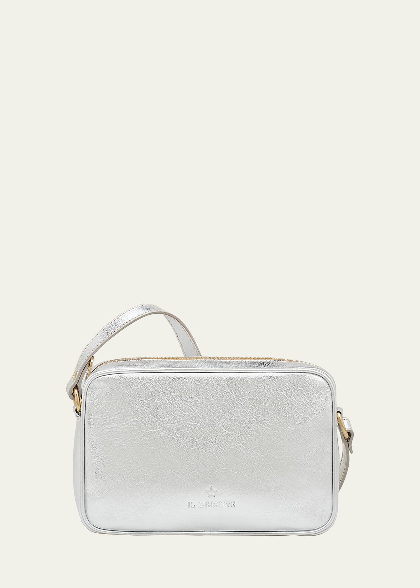 Womens Classic Oliveta Metallic Leather Crossbody Bag Product Image