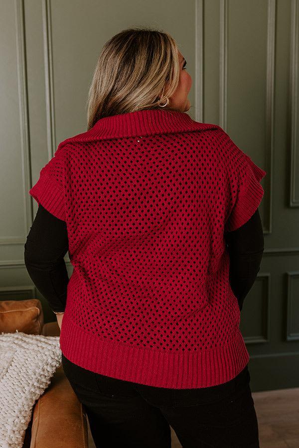 Cozy Lifestyle Knit Top in Red Curves Product Image