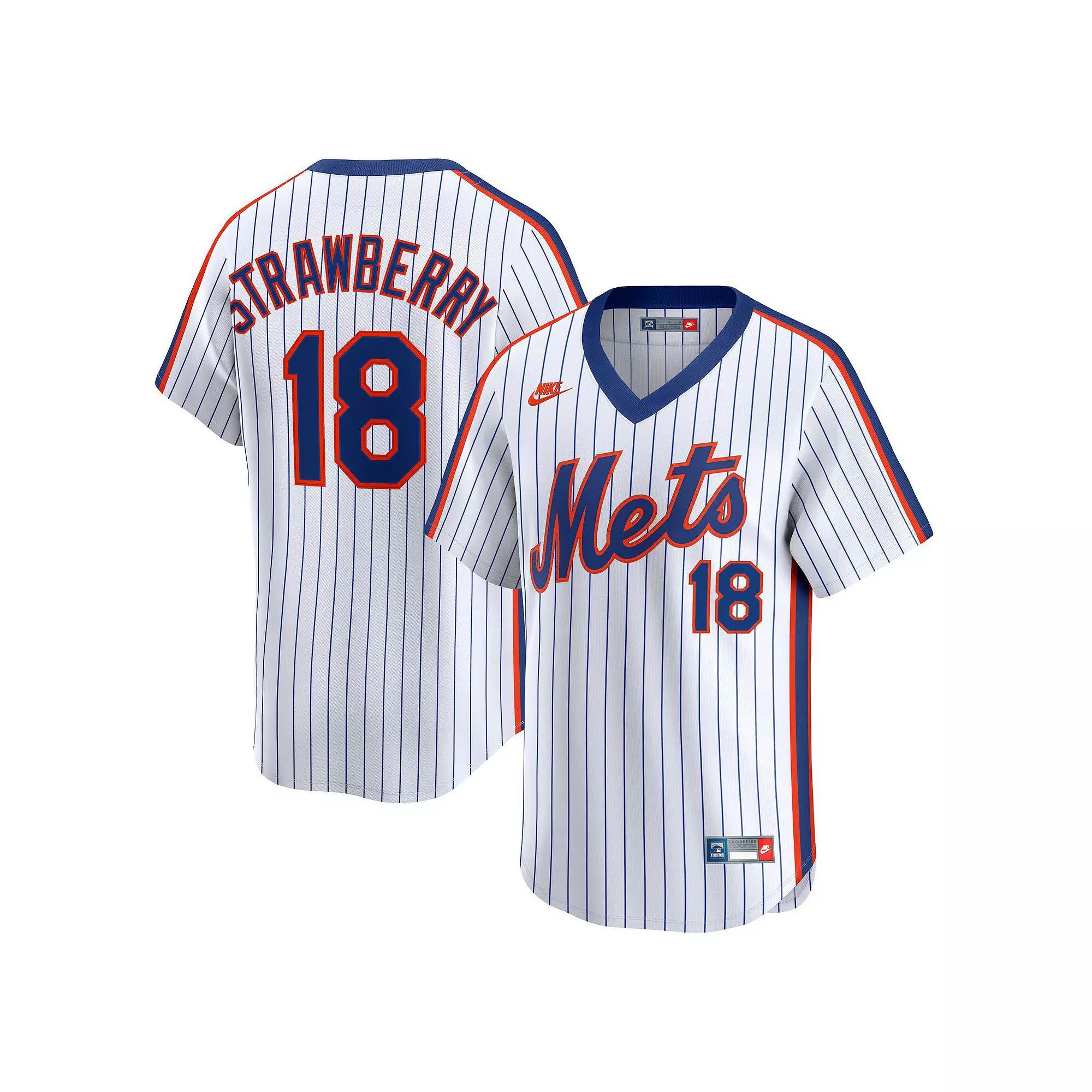 Men's Nike Darryl Strawberry White New York Mets Throwback Cooperstown Collection Limited Jersey, Size: XL Product Image