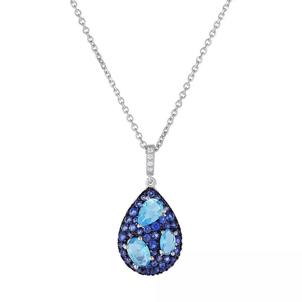 Sterling Silver Cubic Zirconia Pendant Necklace, Women's, Size: 18" Product Image