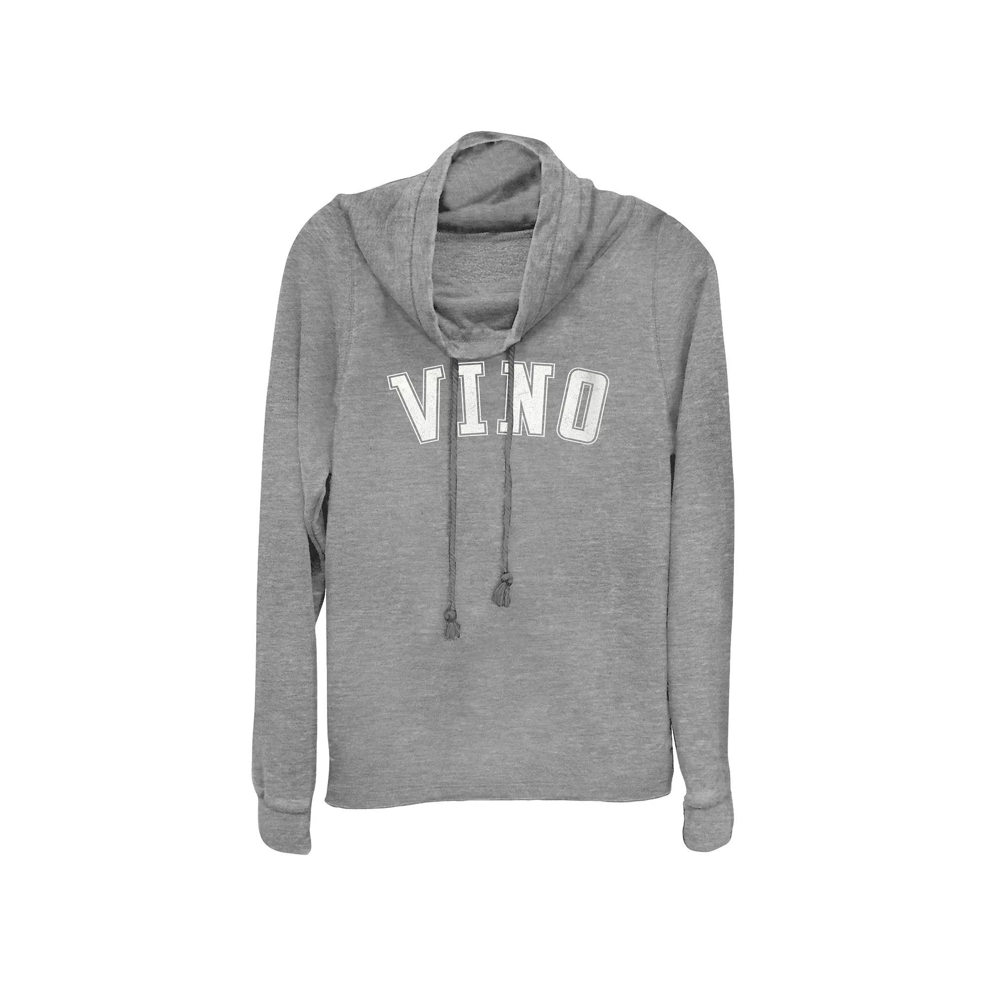 Women's Vino Cowlneck Graphic Lightweight Long Sleeve, Girl's, Size: Small, Gray Grey Product Image