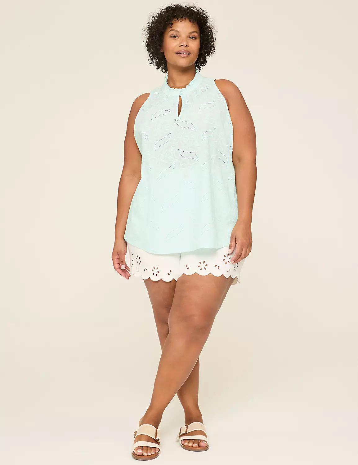 Ruffle Notch-Neck Popover Tank Product Image