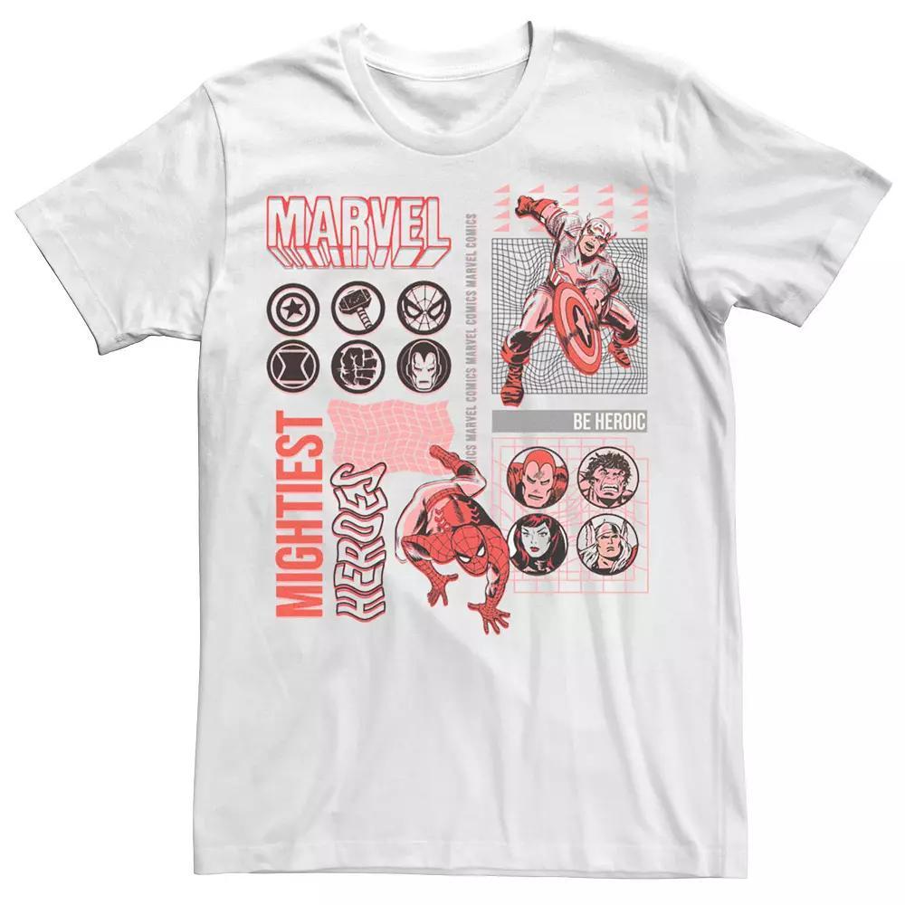 Men's Marvel Glitched Heroes Comic Tee, Size: Large, White Product Image