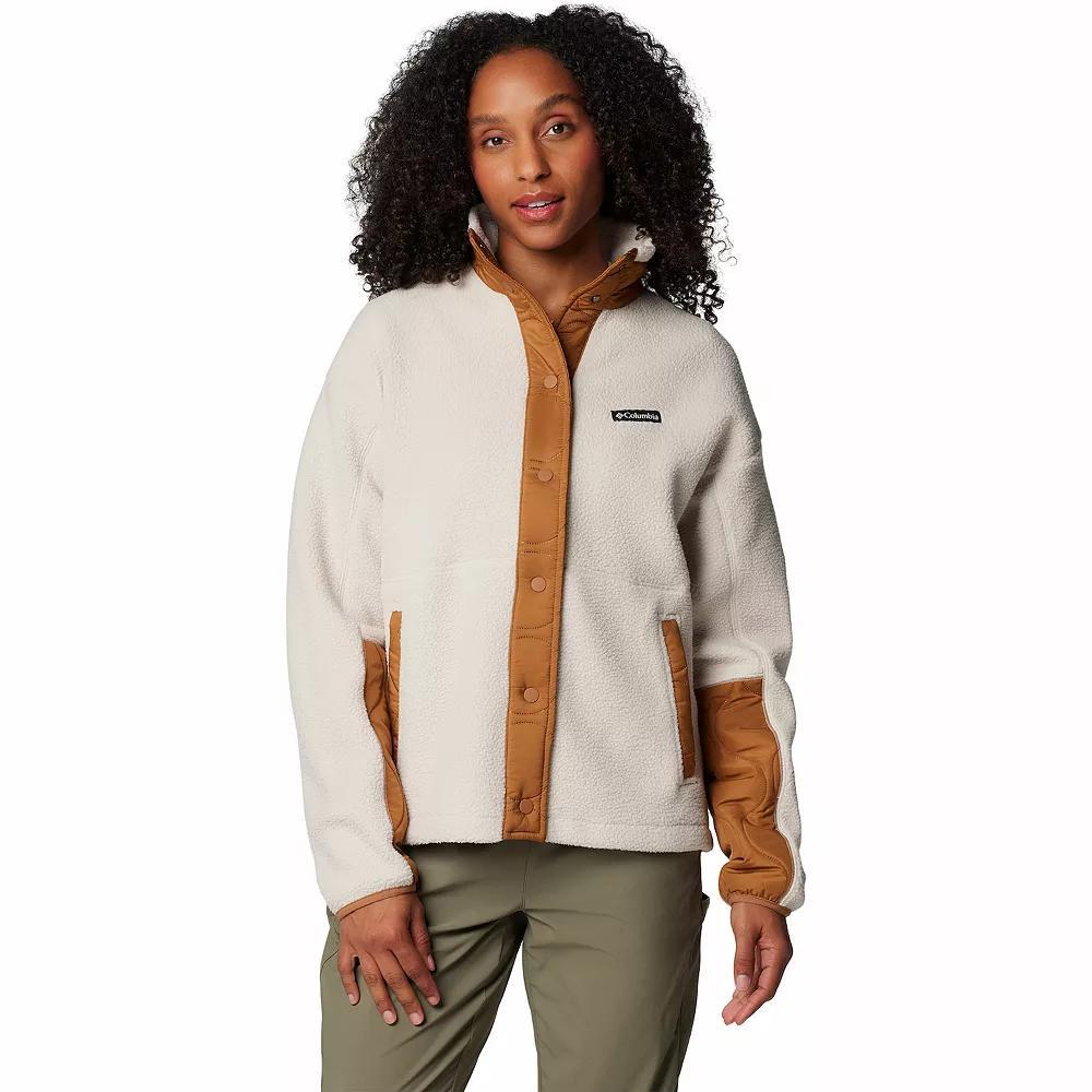 Women's Columbia Cloud Point Snap Front Fleece Jacket, Size: XXL, Stone Green Product Image