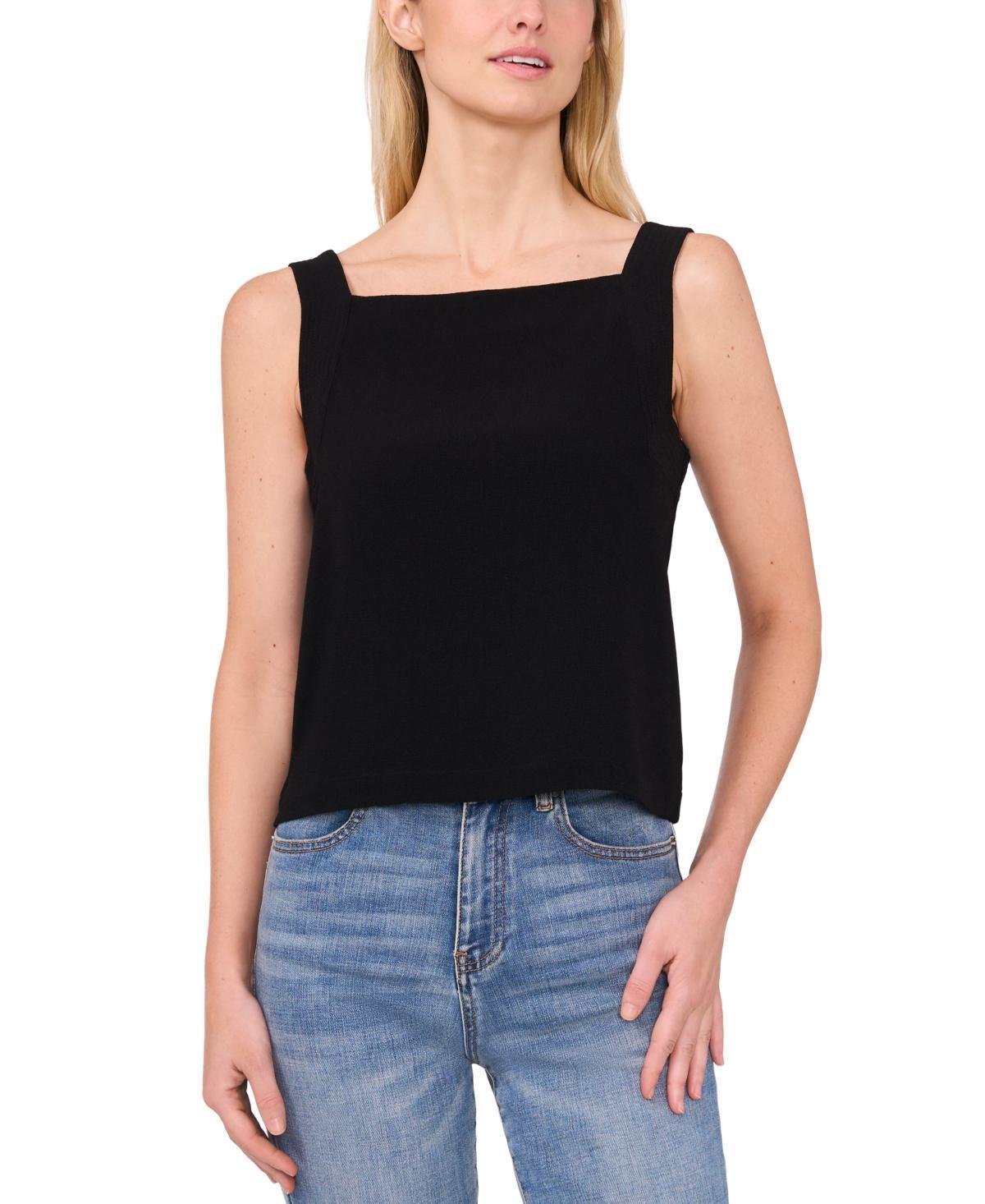 CeCe Womens Square-Neck Cropped Tank Top Product Image