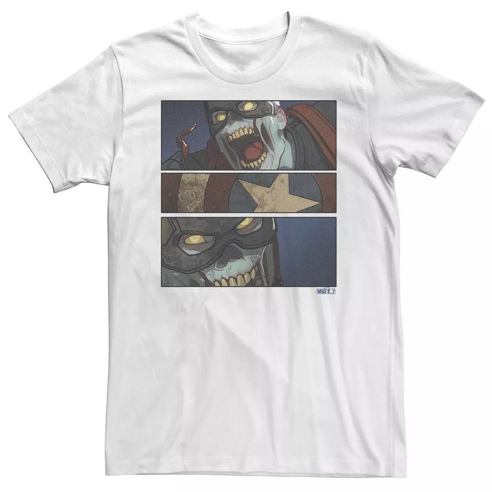Big & Tall Marvel What If Captain America Zombie Panels Tee, Men's, Size: 3XL Tall, White Product Image