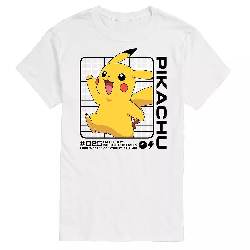Mens Pokemon Pikachu Stats Graphic Tee Product Image