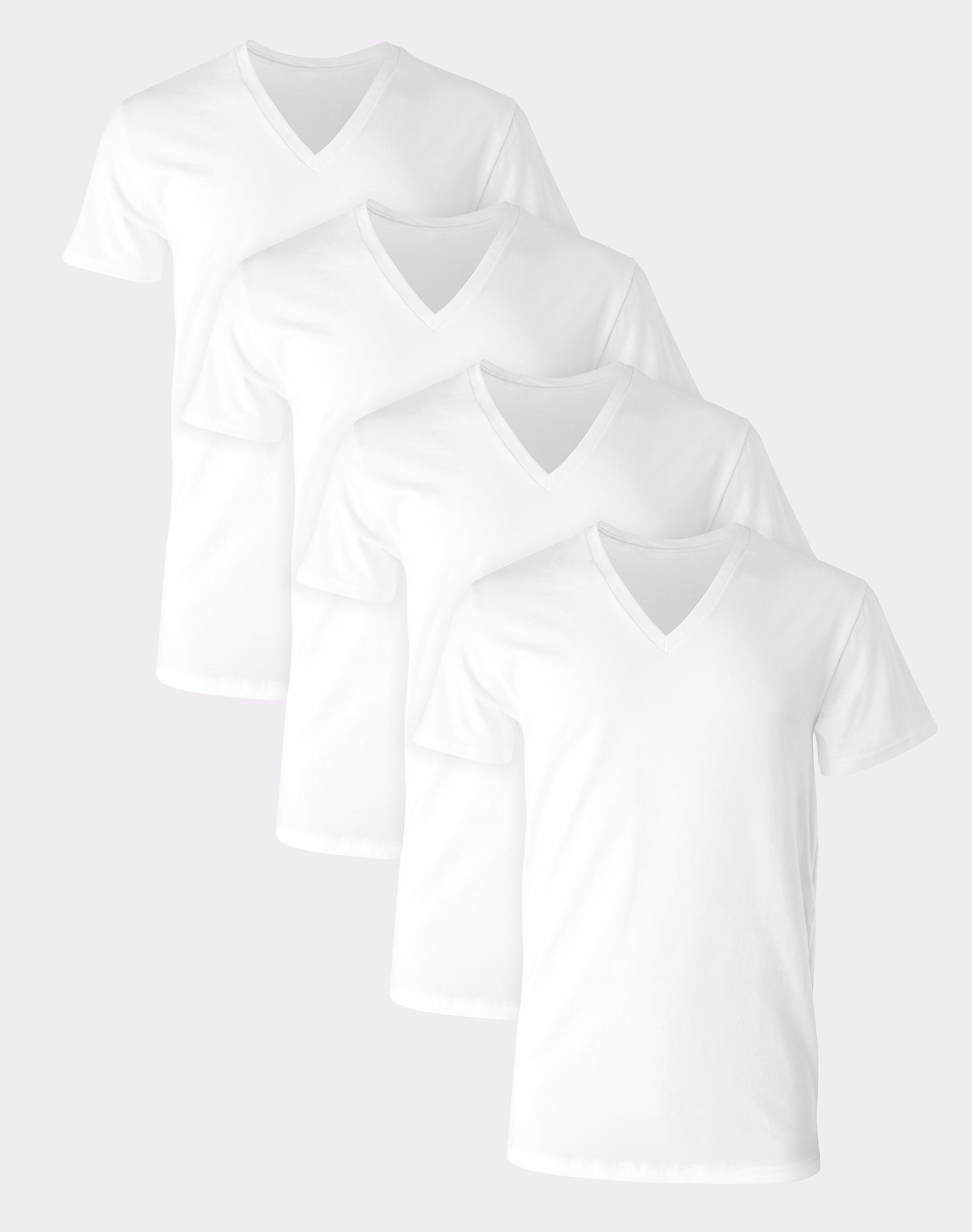 Hanes Ultimate 4-Pack Men's Comfort Fit Cotton Stretch V-Neck Undershirt, Size: Medium, White Product Image