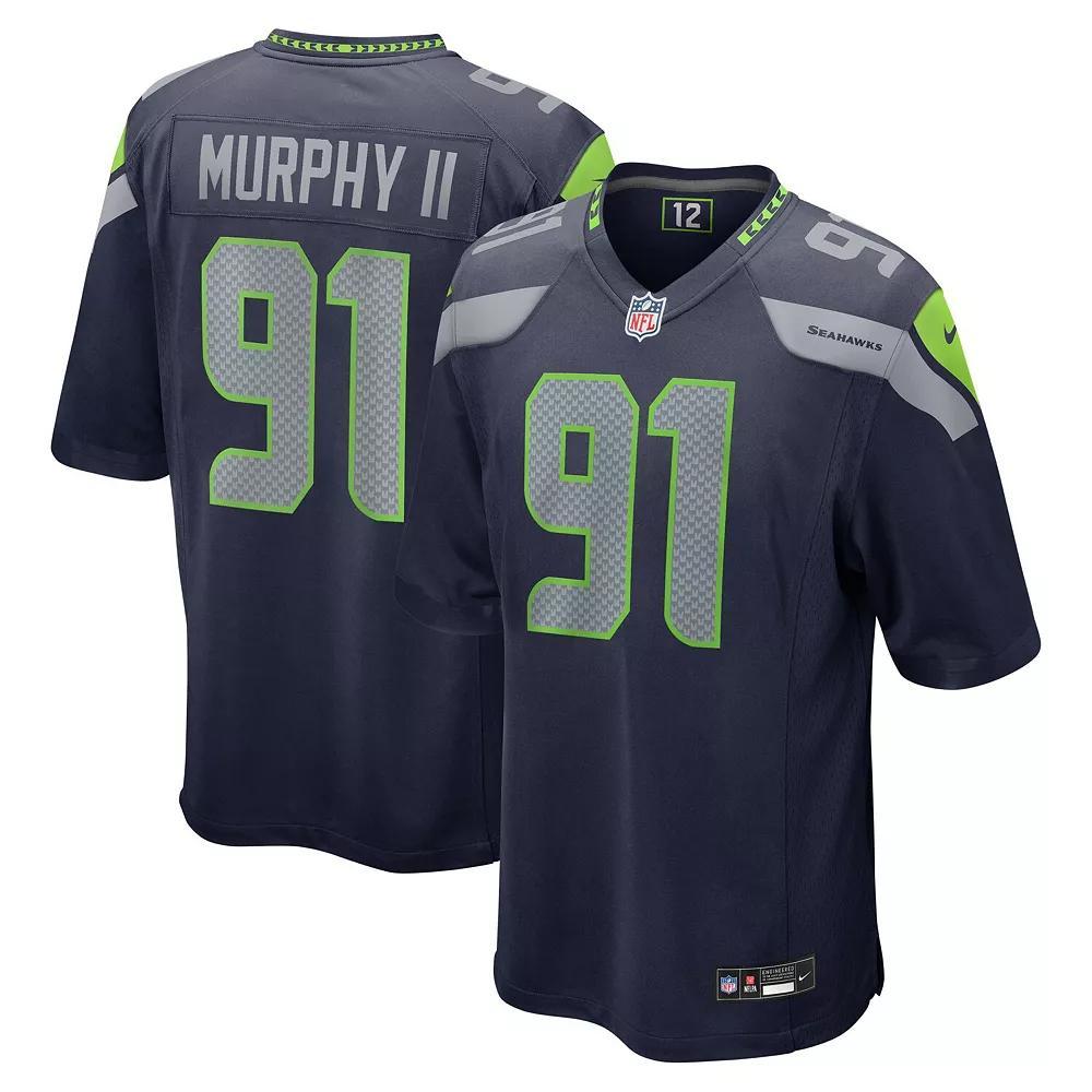 Men's Nike Byron Murphy II College Navy Seattle Seahawks  Player Game Jersey, Size: Large, Blue Product Image