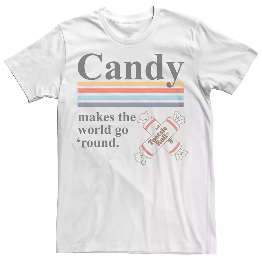 Men's Tootsie Roll Candy Makes World Go Round Tee, Size: Small, White Product Image