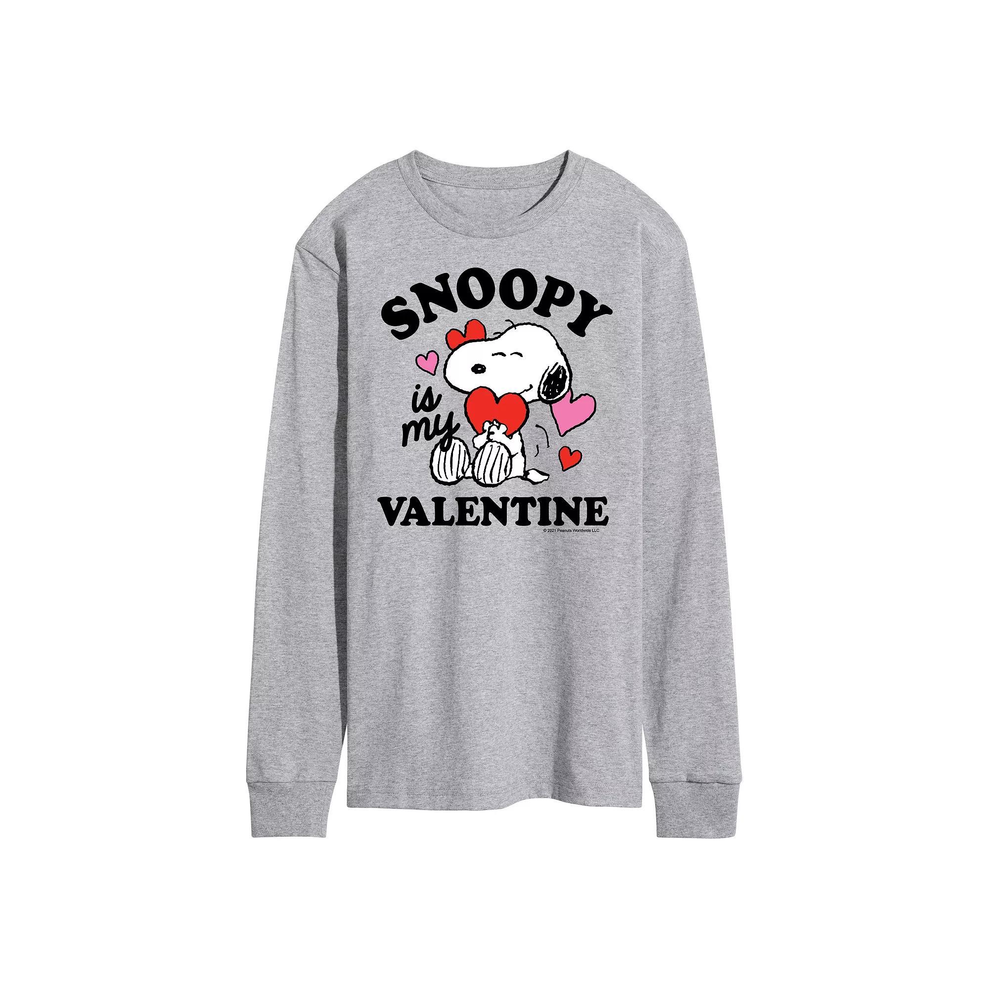 Mens Peanuts Snoopy Is My Valentine Long Sleeve Tee Product Image