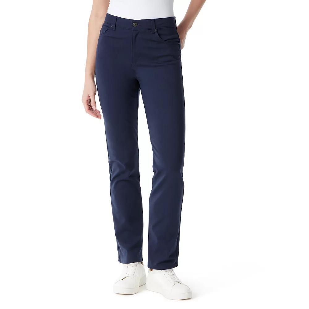 Petite Gloria Vanderbilt Amanda Ponte Pants, Womens Black Affair Product Image