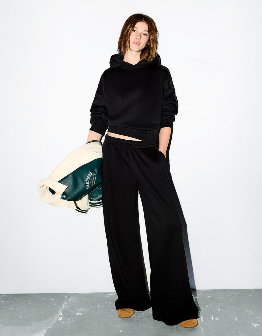 Super wide-leg plush pants Product Image