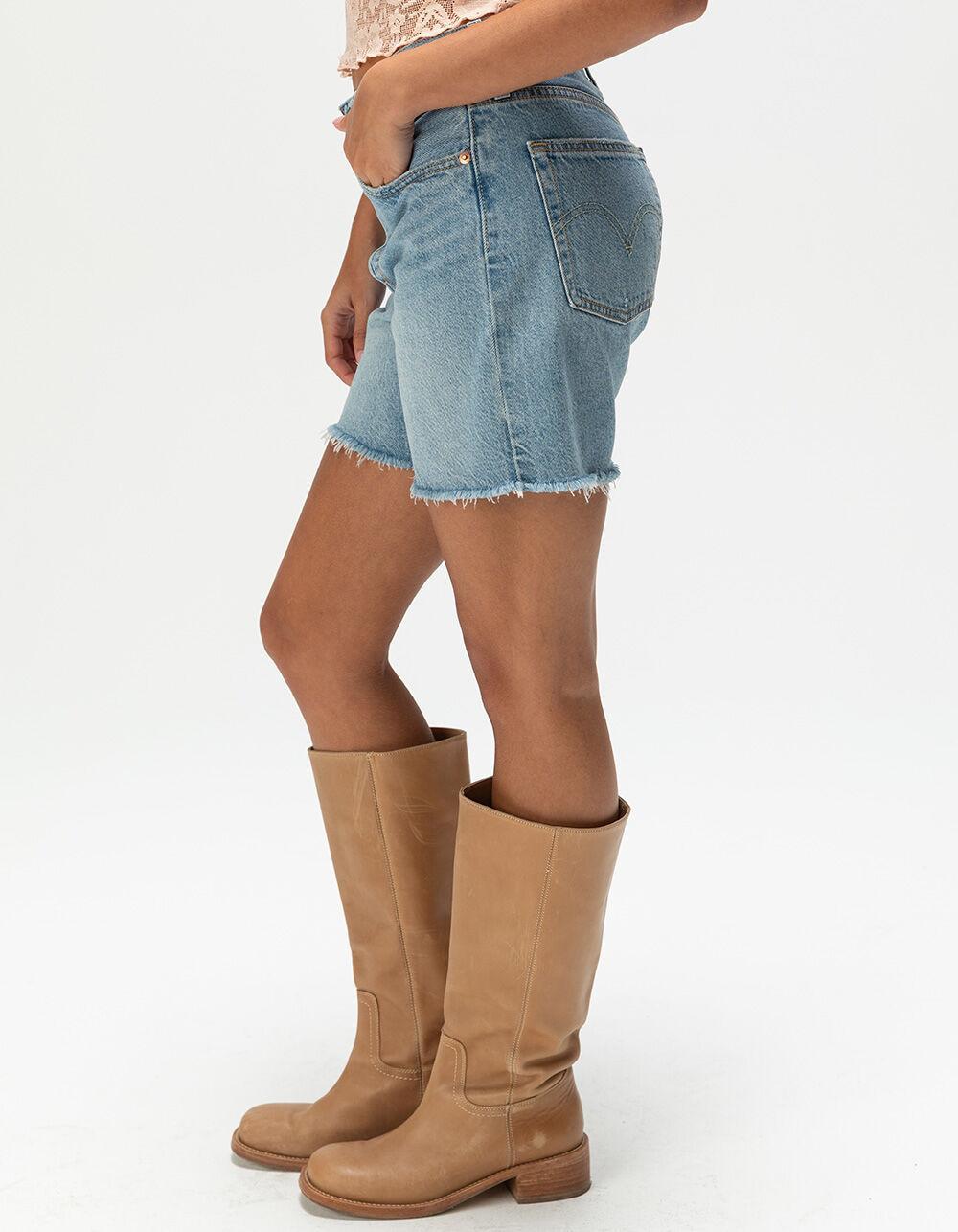 LEVI'S Premium 501 Mid Thigh Womens Shorts - Fun Flare - MED BLAST Product Image
